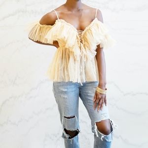 The Beige Couture Tulle Top